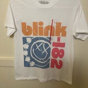 Blink 182 Graphic T-Shirt - White, Orange, Blue, Pink